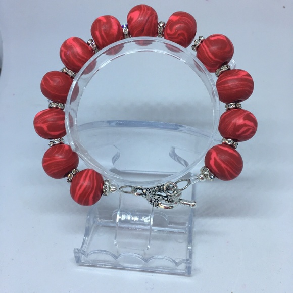 Unique Handmade Polymer Clay Bead Bracelet - Picture 5 of 5